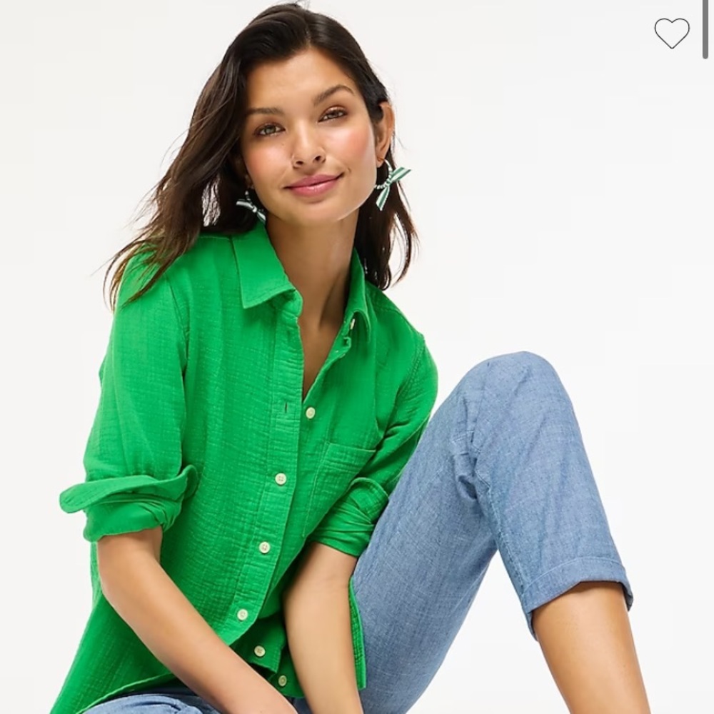 J Crew Factory gauze button-up shirt XL